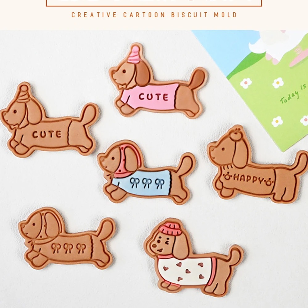 Kitchen Equipment For Baking - Cetakan Kue Stempel Kartun Anjing Sosis