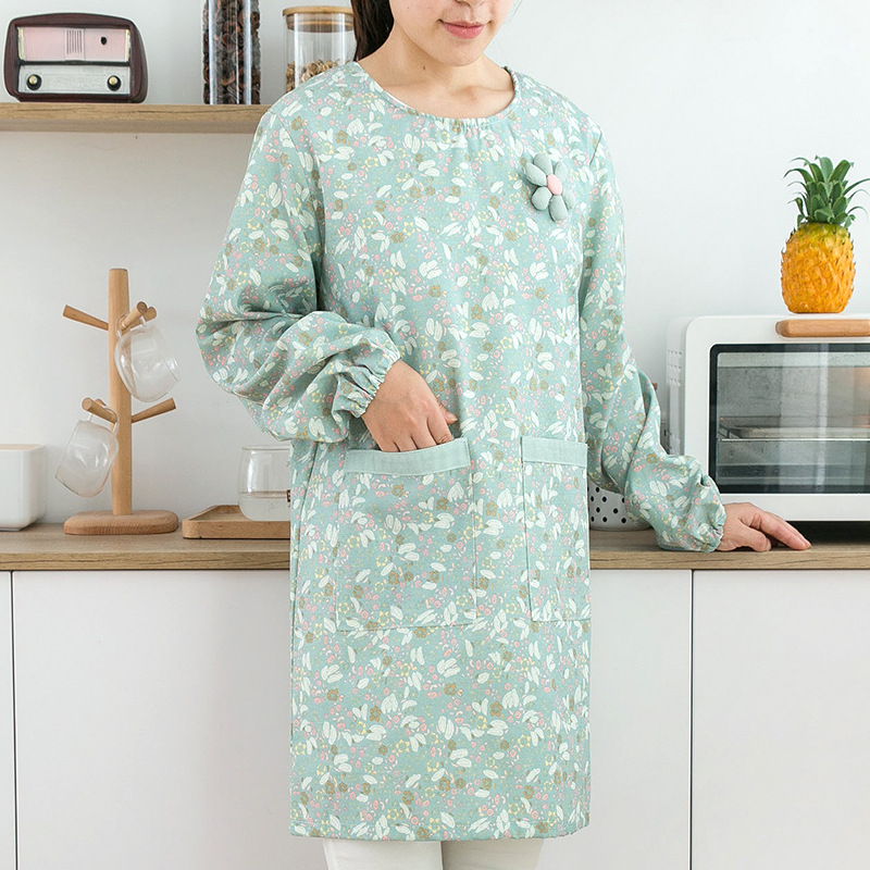 Kitchen Jobs - Apron Wanita Berlengan Panjang Bahan Katun