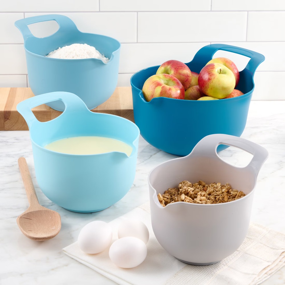 Kitchen Baking Utensil - Set Mangkuk Plastik untuk Mencampur, 4