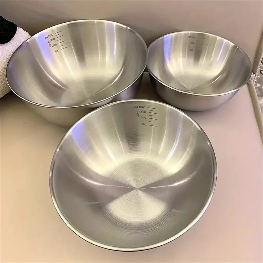 Kitchen Baking Essentials - 1-3 Set Mangkuk Stainless Steel dengan