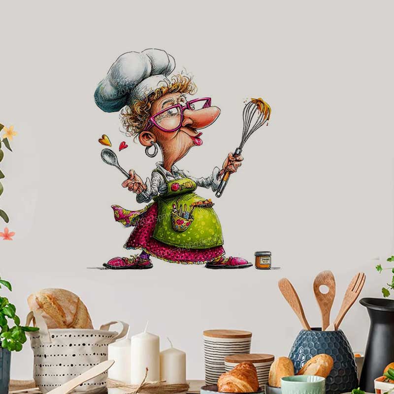 Kitchen Queen - Stiker Tempel Lucu untuk Wanita, Dekorasi