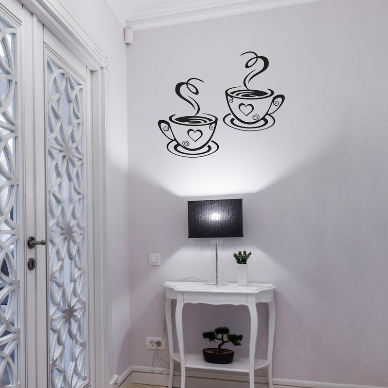Stiker Cangkir Kopi Ganda Wall - Kitchen Queen ulasan dan harga