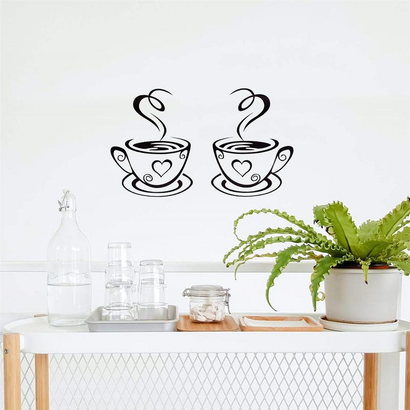 Stiker Cangkir Kopi Ganda Wall - Kitchen Queen ulasan dan harga