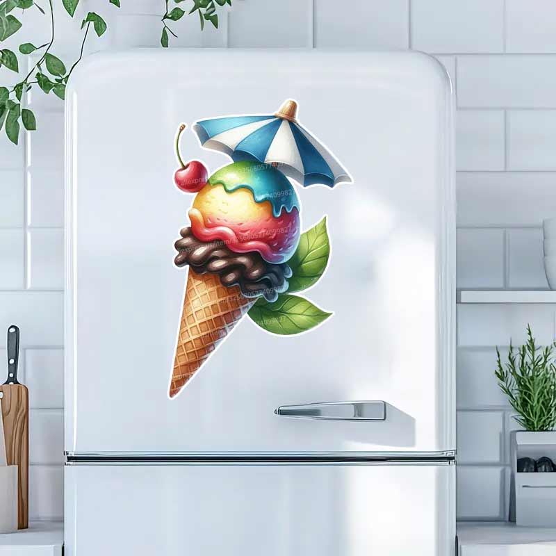 Stiker Dinding Es Krim Musim P - Kitchen Queen ulasan dan harga