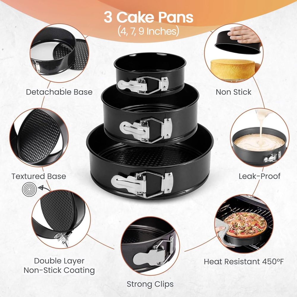 100pcs Set Loyang Kue: 3 Loyan - Springform Pan Set ulasan dan harga